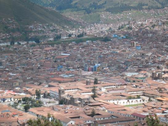 Looking down on Cusco from 1000 feet up