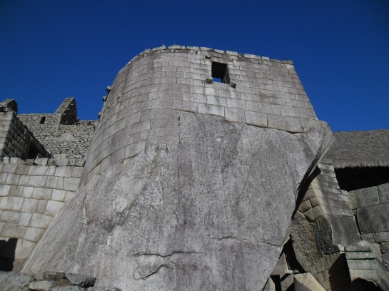 The temple is built on a granite outcropping. This is the window that faces the summer solstice, on December 21.